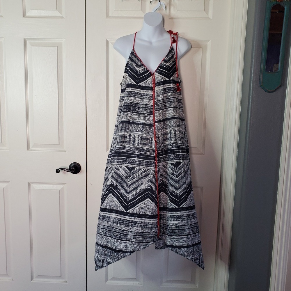 Anthropologie Akemi + Kin Riviera Halter Dress Tribal Print Hanky Hem Medium